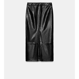Zara faux leather midi skirt